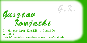 gusztav komjathi business card