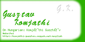 gusztav komjathi business card